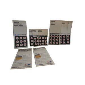 Vtg 11 Mobil Travel Maps, 1966 1975 Indiana Michigan Detroit Central Western USA